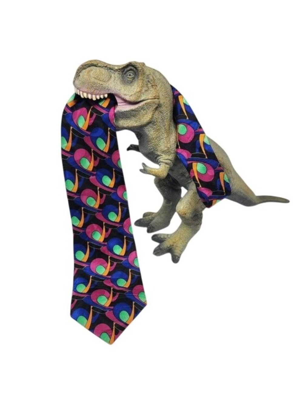 Monsieur Givenchy Silk Tie With Bold Abstract Design Made In USA Vibrant Colors